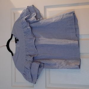 J. Crew blue and white striped blouse
